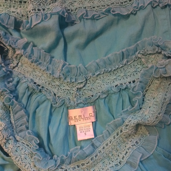 Geri C NY vtg  lace ruffle top shirt sz small *I - Picture 5 of 5